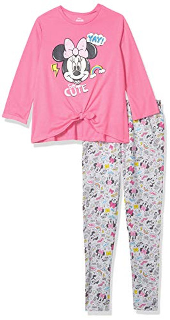 Disney Minnie Mouse Big Girls Long Sleeve T-Shirt and Leggings Set Pink 7-8 Disney Minnie Mouse Big Girls Long Sleeve T-Shirt and Leggings Set Pink 7-8