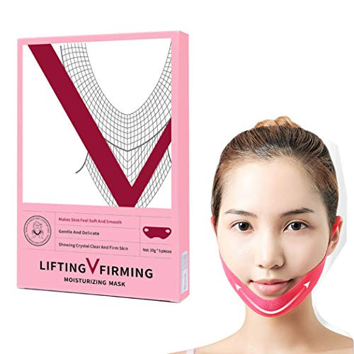 V Line Mask Neck Mask Chin Lift Double Chin Reducer V Line Lifting Mask Contour Lifting Firming Moisturizing Mask V-Line Lifting Patches V Shaped Slimming Face Mask 5 PCS
