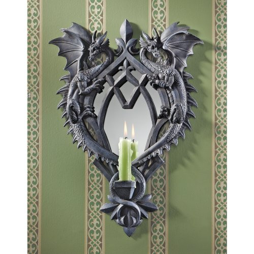 Design Toscano Double Trouble Gothic Dragon Mirrored Wall Sculpture Design Toscano Double Trouble Gothic Dragon Mirrored Wall Sculpture