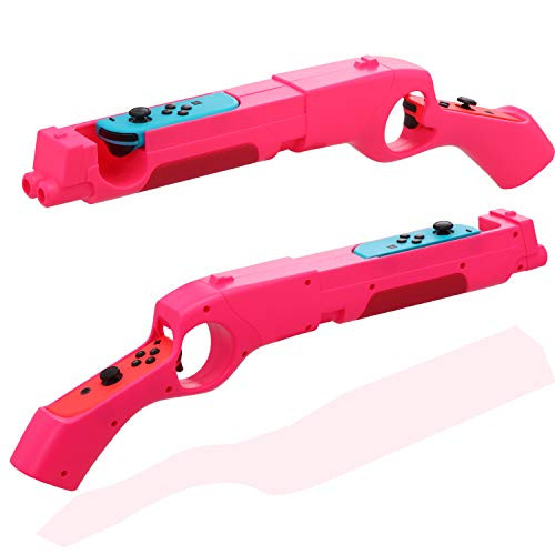 HEATFUN Game Gun Controller Compatible with Switch Shooting Games Wolfenstein 2 The New Colossus Big Buck Hunter Arcade - Switch and Other Shooting Games - Pink -1 Pack-