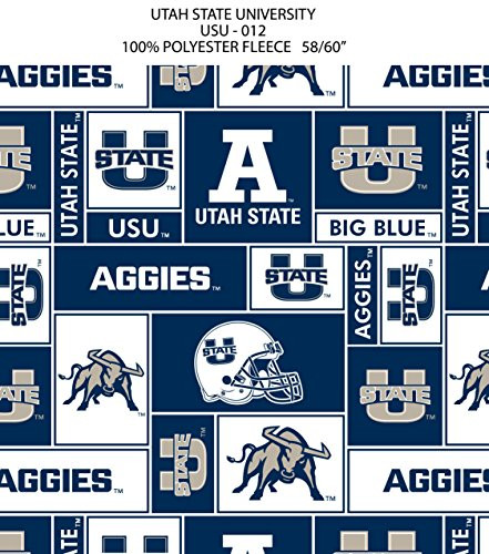 Fleece -not for masks- College University of Utah State Aggies Print Fleece Fabric by The Yard susu012s