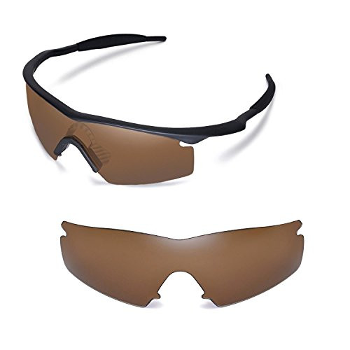 Walleva Replacement Lenses for Oakley M Frame Strike Sunglasses - Multiple Options Available -Brown - Polarized-