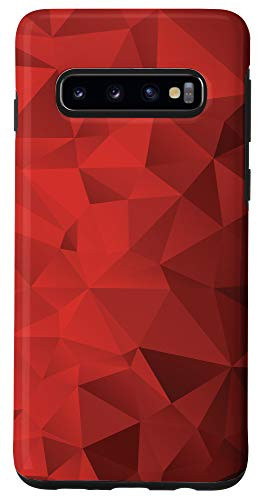 Galaxy S10 Geometric Polygonal Gradient Triangles Red Burgundy Case