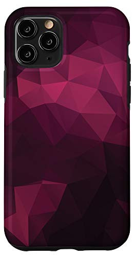 iPhone 11 Pro Geometric Polygonal Gradient Triangles Dark Pink Burgundy Case