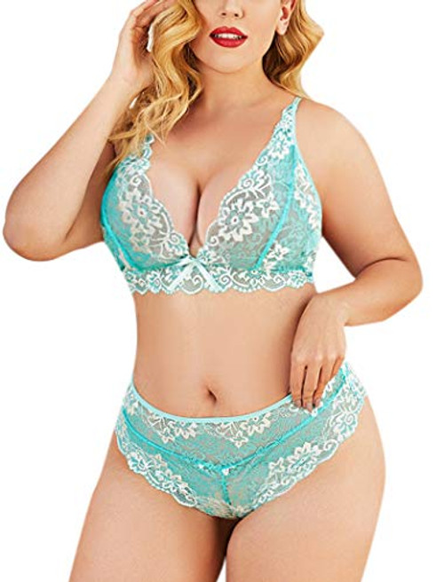 Avidlove Lingerie for Women Sexy Bra and Panty Set 2 Piece Outfits Lace Babydoll Bodysuit Green Avidlove Lingerie for Women Sexy Bra and Panty Set 2 Piece Outfits Lace Babydoll Bodysuit Green