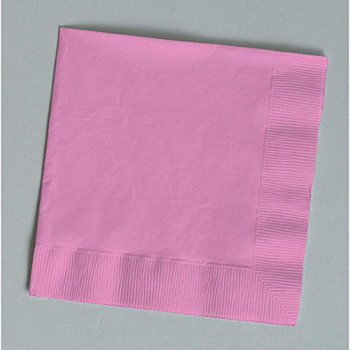 Creative Converting Table Needs, Touch of Color 2-Ply Paper Lunch Napkins, Party Supplies, Candy Pink, 6.5" x 6.5", 50ct