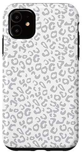 iPhone 11 White Gray Nude Neutral Toned Cheetah Leopard Small Pattern Case