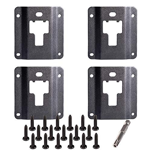 Eleven Guns Tie Down Brackets for 2015-2021 Ford F150 F250 F350  and  Raptor 4 Steel Hook Reinforcement Plates with 18 Anti-Theft Screws and T30 Screwdriver -Tie Down Brackets for Ford-