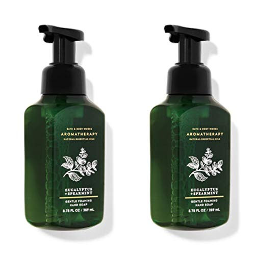 Bath and Body Works 2 Aromatherapy Stress Relief Gentle Foaming Hand Soap Eucalyptus  and  Spearmint. 8.75 Oz