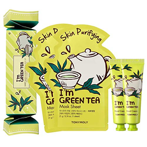 TONYMOLY Sheet Mask With Hand Cream Box Set Im Green Tea