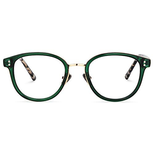 Zeelool Retro Round Blue Light Blocking Eyeglasses for Women Matthew FX0536-01 Green