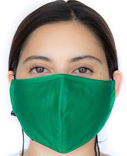 Headmost ComfyMax 3 Layer Fabric Facemask Water Repellent Washable  and  Breathable Face Mask -Kelly Green-