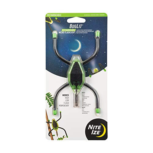 Nite Ize BGTR02-17-R7 BugLit Micro Flashlight USB Rechargeable Task Light Lime