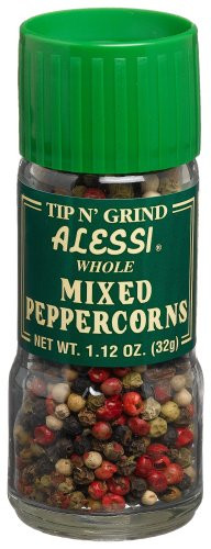 Alessi Whole Mix Peppercorns 1.12-Ounce Grinder -Pack of 6-