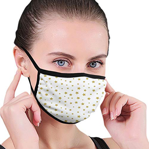 Comfortable Windproof maskStar Stars Pattern Illustration Creative Birthday Bachelorette Themed Print Yellow and WhitePrinted Facial decorations for Women and Men Comfortable Windproof maskStar Stars Pattern Illustration Creative Birthday Bachelorette Themed Print Yellow and WhitePrinted Facial decorations for Women and Men