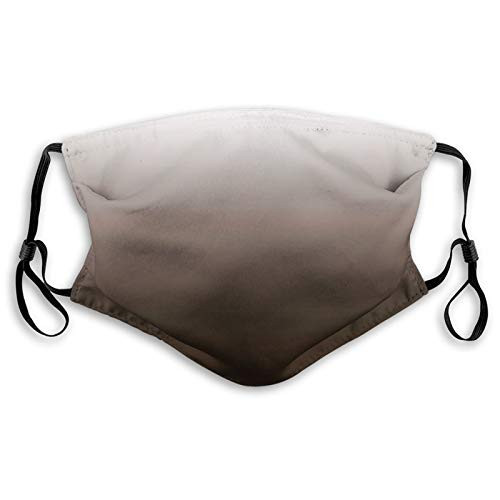 GULTMEE Ombre Chocolate and Cream Inspired Digital Colors Ombre Design Modern Abstract Vision Brown and White Windproof Activated Carbon maskFacial Decorations for Adults Made in USA SizeM