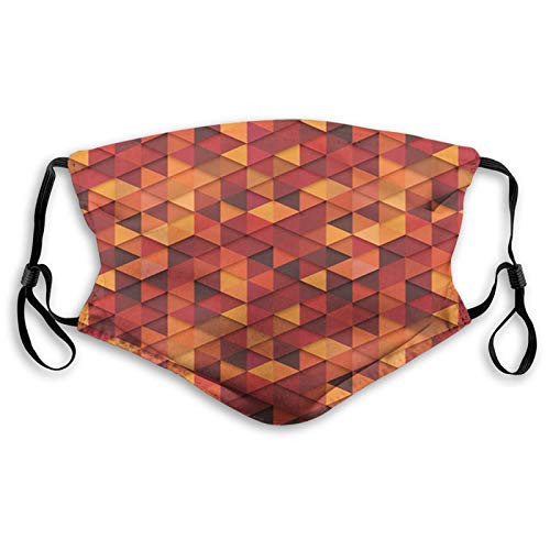 Orange Abstract Vector Retro Pattern of Triangles Modern Art Inspired IllustrationOrange and Brown Women Men Fashion Cloth Face Mask Washable Reusable Adjustable Breathable Made in USA SIZEM Orange Abstract Vector Retro Pattern of Triangles Modern Art Inspired IllustrationOrange and Brown Women Men Fashion Cloth Face Mask Washable Reusable Adjustable Breathable Made in USA SIZEM