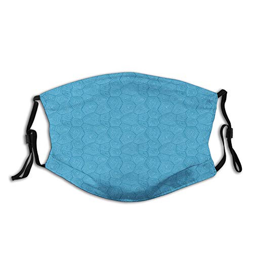 Geometric Style Concentric Triangles Rectangles and Hexagona Reusable Face Mask Balaclava Washable Outdoor Nose Mouth Cover for Men and Women SizeAdult