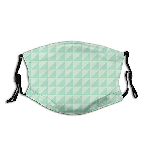 Symmetrical Half Cut Squares with Triangles Retro Style Proof Windproof Face MaskReusableWashable ClothFace CoverCover for Men Women SizeAdult
