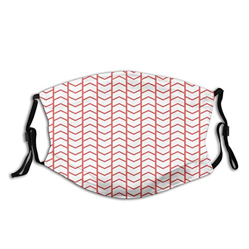 Geometrical Chevron Lines and Triangle Shaped Border Reusable Face Mask Balaclava Washable Outdoor Nose Mouth Cover for Men and Women SizeAdult