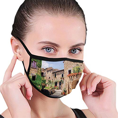 Tuscany Italian Streets in Countryside with Traditional Brick Houses Old Tuscan Prints Printed Multicolor Reusable Face Mask Balaclava Washable Outdoor Nose Mouth for Men and Women Tuscany Italian Streets in Countryside with Traditional Brick Houses Old Tuscan Prints Printed Multicolor Reusable Face Mask Balaclava Washable Outdoor Nose Mouth for Men and Women