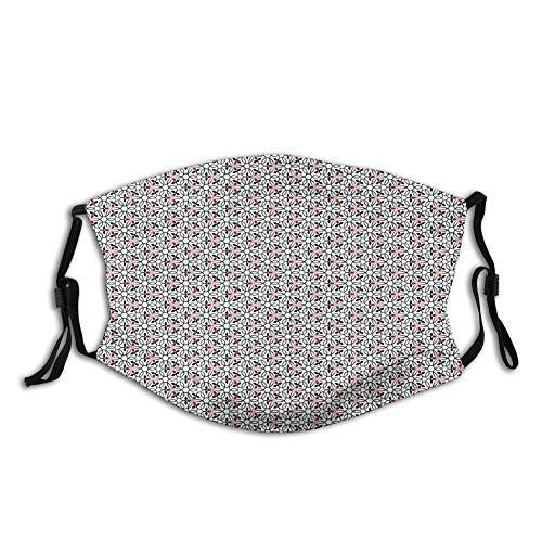 Abstract Heart Shaped Interlocking Circles with Flowers Proof Windproof Face MaskReusableWashable ClothFace CoverCover for Men Women SizeAdult