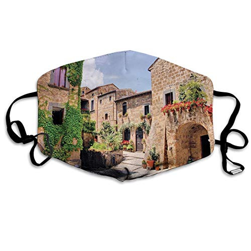 GULTMEE Tuscany Italian Streets in Countryside with Traditional Brick Houses Old Tuscan Prints Printed Multicolor Windproof Activated Carbon maskFacial Decorations for Adults Made in USA GULTMEE Tuscany Italian Streets in Countryside with Traditional Brick Houses Old Tuscan Prints Printed Multicolor Windproof Activated Carbon maskFacial Decorations for Adults Made in USA