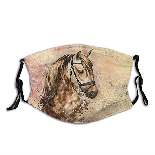 Handsome Brown Horses Face Mask Reusable Washable Dustproof Breathable Windproof Scarf Balaclava For Men And Women