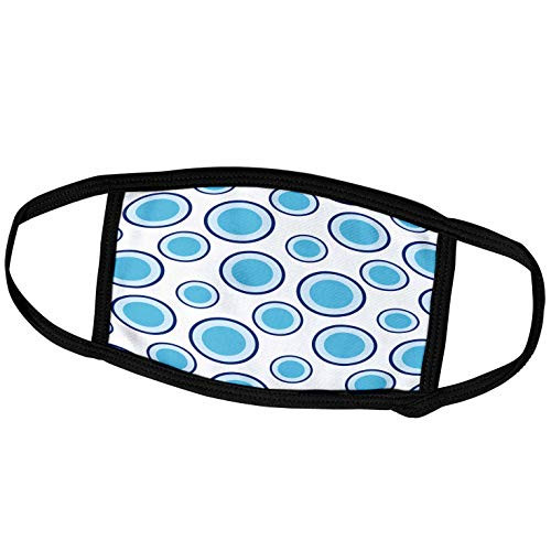 3dRose Anne Marie Baugh - Patterns - Retro Blue Circles in Circles Pattern - Face Masks -fm_274159_1-