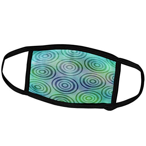 3dRose PS Creations - Bulls Eye Circles in sea Green - Face Masks -fm_152005_3-