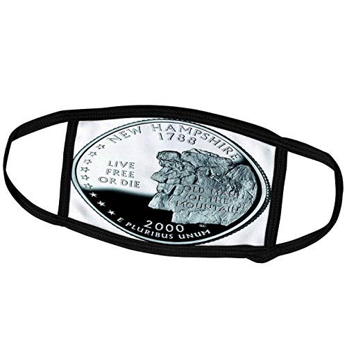 3dRose Sandy Mertens New Hampshire - New Hampshire Quarter Reverse Side - Face Masks -fm_44543_1-