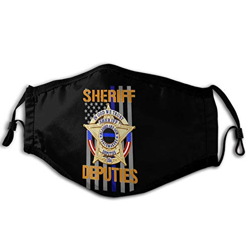 Sheriff Deputies Thin Blue Line Flag Fun Adult dust mask Scarf face Towel face Towel for Camping