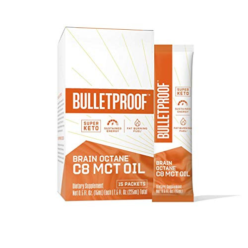 Brain Octane Premium C8 MCT Oil Single Serve Packets from Non-GMO Coconuts Flavorless 14g MCTs Bulletproof Keto Supplement Sustained Energy Appetite Control Physical Energy Non-GMO Vegan Brain Octane Premium C8 MCT Oil Single Serve Packets from Non-GMO Coconuts Flavorless 14g MCTs Bulletproof Keto Supplement Sustained Energy Appetite Control Physical Energy Non-GMO Vegan