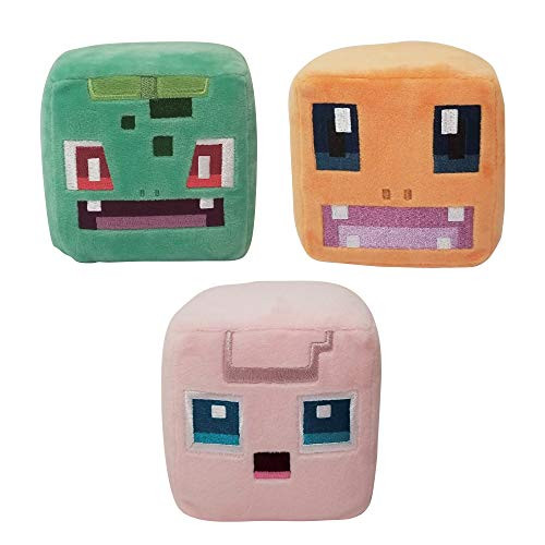 Pokemon Quest Plush 3 Pack Featuring Charmander Bulbasaur Jigglypuff - 4 inch Plush Toys - Perfect for Playing and Displaying - Gotta Catch Em All