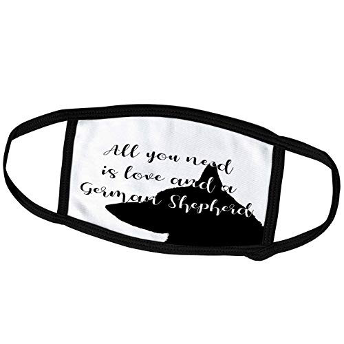 3dRose All You Need is Love and a German Shepherd Over a Shepherd. - Face Masks -fm_337329_2-