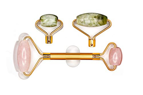 Natural Jade Roller For Face - Puffiness Facial Skin Massager - Anti Aging Wrinkles - Premium Interchangeable Roller - 100 percent Authentic Jade Stone - Facial Therapy - Rejuvenate Skin Natural Jade Roller For Face - Puffiness Facial Skin Massager - Anti Aging Wrinkles - Premium Interchangeable Roller - 100 percent Authentic Jade Stone - Facial Therapy - Rejuvenate Skin