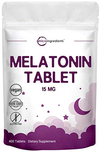 Micro Ingredients Advanced Sleep Melatonin 15mg 400 Tablets Nighttime Sleep Aid for More Relaxation Premium Melatonin Sleep Aid Helps You Fall Asleep Faster Stay Asleep Longer Vegan