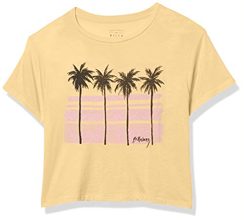 Billabong Girls Beach Street Logo Branded Tee Pale Yellow S