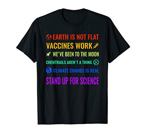 Earth is Not Flat Vaccines Work Funny science T-Shirt
