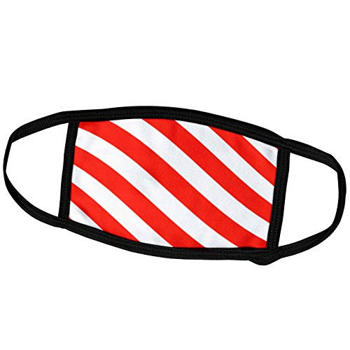 3dRose Red and White Candycane Diagonal Stripe Pattern - Candy Cane -. - Face Masks -fm_159901_1-