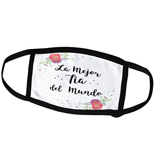 3dRose Floral La Mejor Tia del Mundo Spanish Best Aunt in The World. - Face Masks -fm_312371_2-
