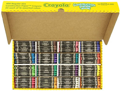 Crayola 52-1617 Class Pack Construction Paper Crayons, 25 ea. of 16 Colors, 400/Set