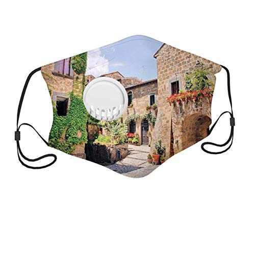 Tuscany Italian Streets in Countryside with Traditional Brick Houses Old Tuscan Prints Printed Multicolor Windproof Face MaskReusableWashable ClothFace CoverCover for Kids-2-6T- Tuscany Italian Streets in Countryside with Traditional Brick Houses Old Tuscan Prints Printed Multicolor Windproof Face MaskReusableWashable ClothFace CoverCover for Kids-2-6T-