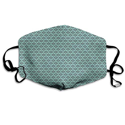 Comfortable Windproof maskAsian Traditional Elements Abstract Circles and Dots EthnicPrinted Facial decorations for adult