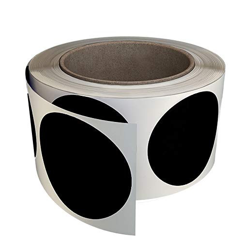 Royal Green dot Labels roll Circle Stickers in Black Round 2 inch - -5cm- 50mm - 600 Pack
