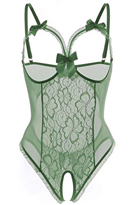 Lingerie for Women Sexy One-Piece Teddy Lingerie Bodysuit Lace Nightie -Green3XL- Lingerie for Women Sexy One-Piece Teddy Lingerie Bodysuit Lace Nightie -Green3XL-