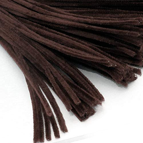 The Crafts Outlet Chenille Stems Pipe Cleaner 20-inch -50-cm- 100-pc Dark Brown