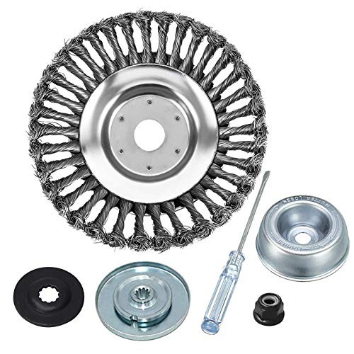 8 Inch Steal Wire Brush Cutter Trimmer Head Grass Weed Brush Cutting Head Weed Grass Cutter Power Tool for String Trimmers Rust Removal Lawn Mower