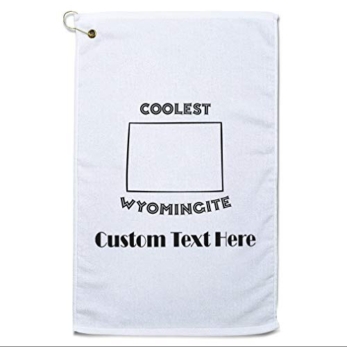 Style In Print Custom Golf Towel Personalized Coolest Wyomingite Wyoming Cotton Bag Accessories White Text Here
