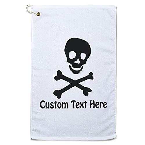 Style In Print Custom Golf Towel Personalized Pirate Symbol Fantasy Cotton Bag Accessories White Text Here